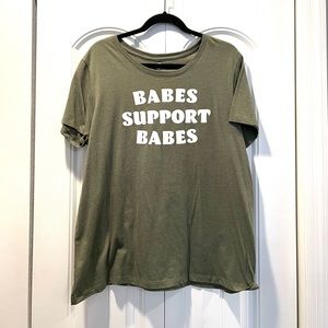 Babes support Babes women’s graphic t shirt feminist t shirt size 2x